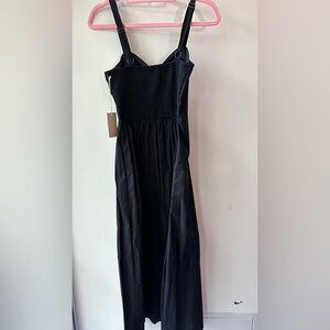 Melloday, Black Midi Dress with Bustier Bodice, Size S | 1929
